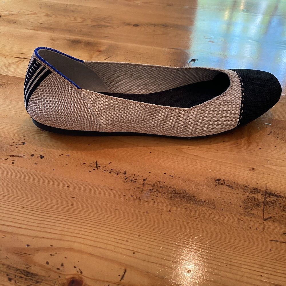 Rothy's THE SQUARE TUXEDO TWO TONE WOMEN'S FLATS Size 8 No Box - Picture 9 of 11
